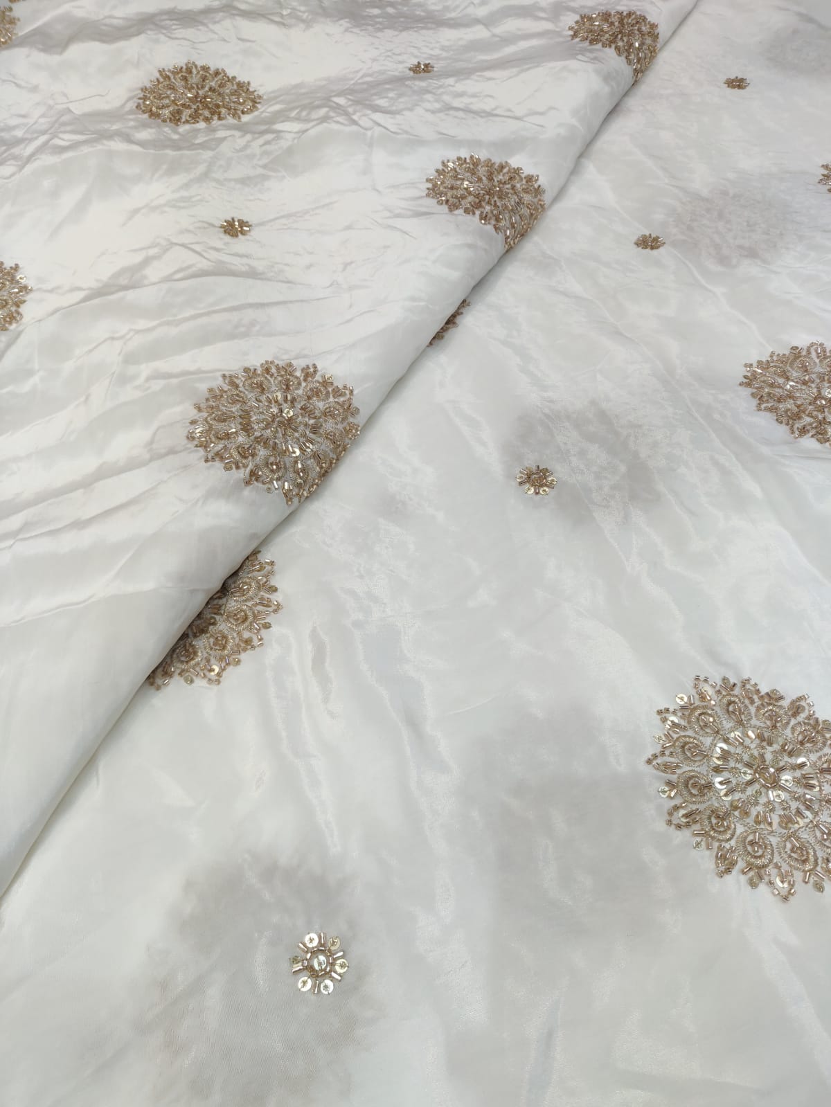 Pure Crape Handwork Embroidery Boota Design 44 inch width Dyeable ...