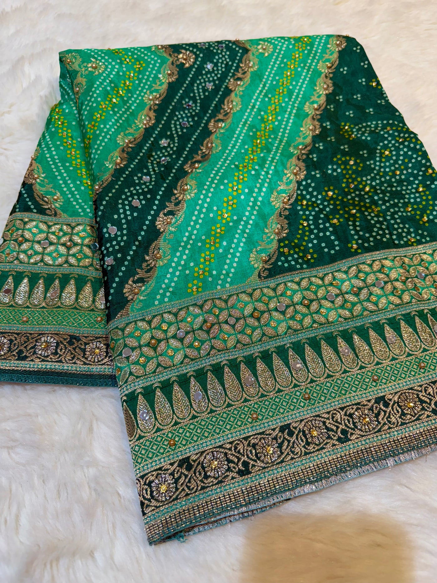 Beautiful Zeesh Silk Original Mirror Handwork Dupatta 2.50 meter length