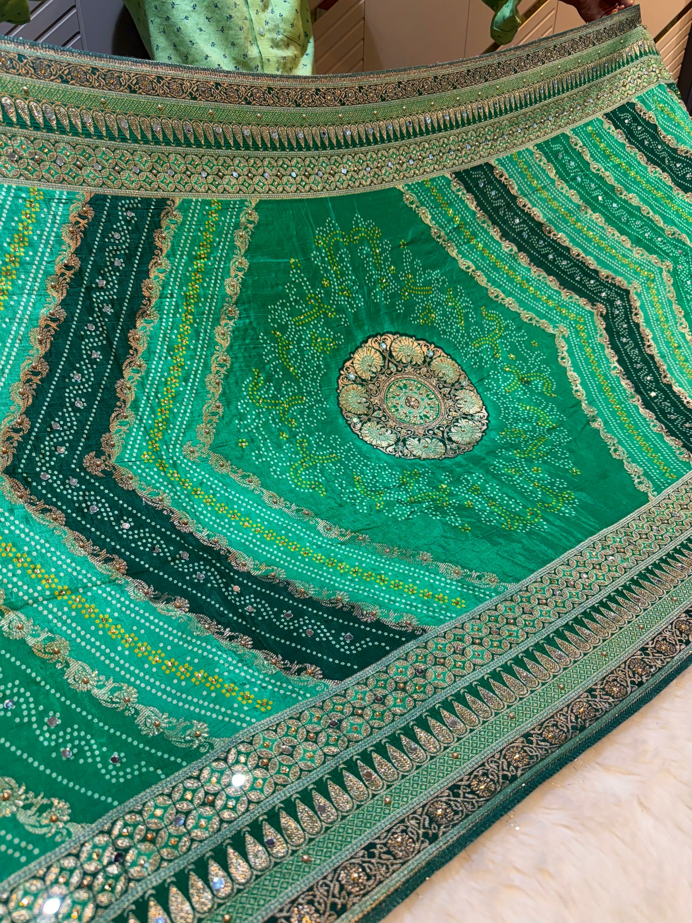 Beautiful Zeesh Silk Original Mirror Handwork Dupatta 2.50 meter length