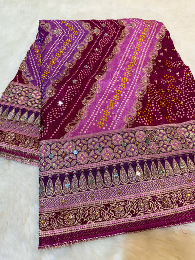Beautiful Zeesh Silk Original Mirror Handwork Dupatta 2.50 meter length