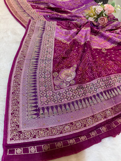 Beautiful Zeesh Silk Original Mirror Handwork Dupatta 2.50 meter length