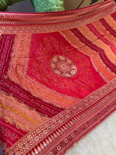 Beautiful Zeesh Silk Original Mirror Handwork Dupatta 2.50 meter length