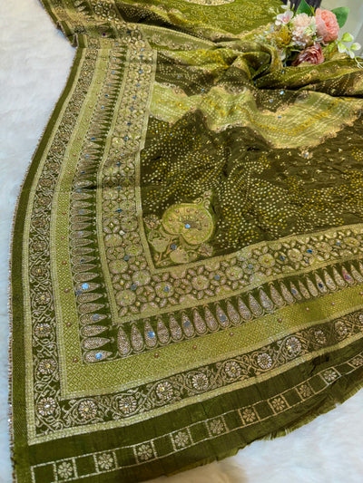 Beautiful Zeesh Silk Original Mirror Handwork Dupatta 2.50 meter length