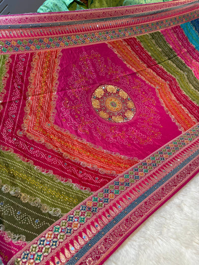 Beautiful Zeesh Silk Original Mirror Handwork Dupatta 2.50 meter length