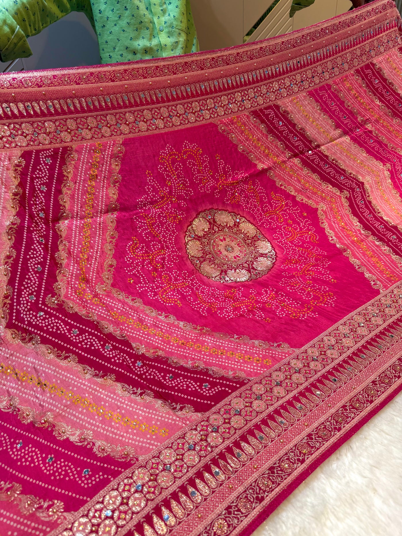 Beautiful Zeesh Silk Original Mirror Handwork Dupatta 2.50 meter length