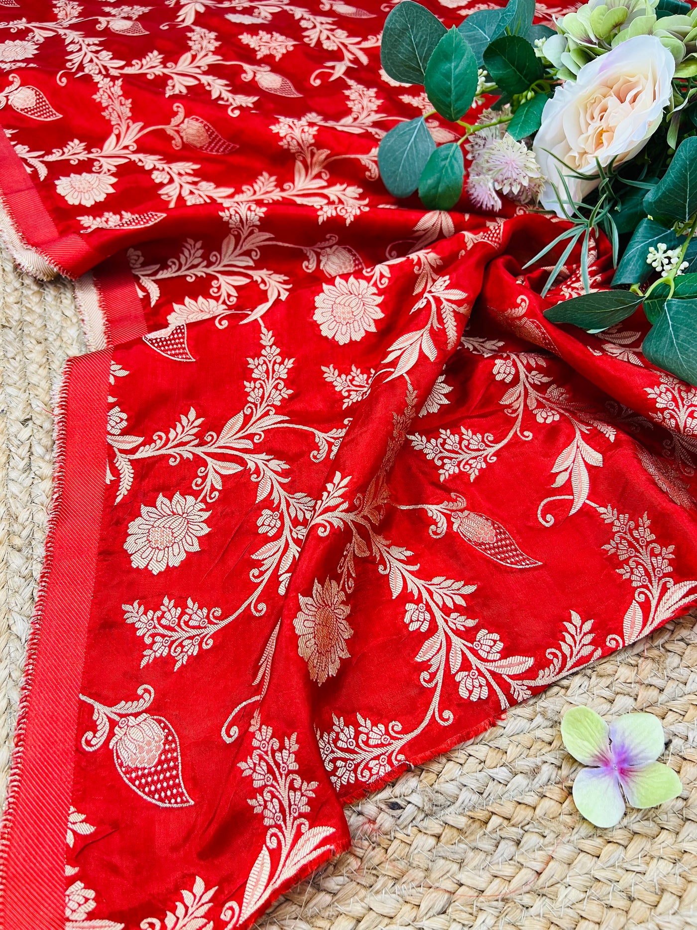 Crape Silk Floral Brocades