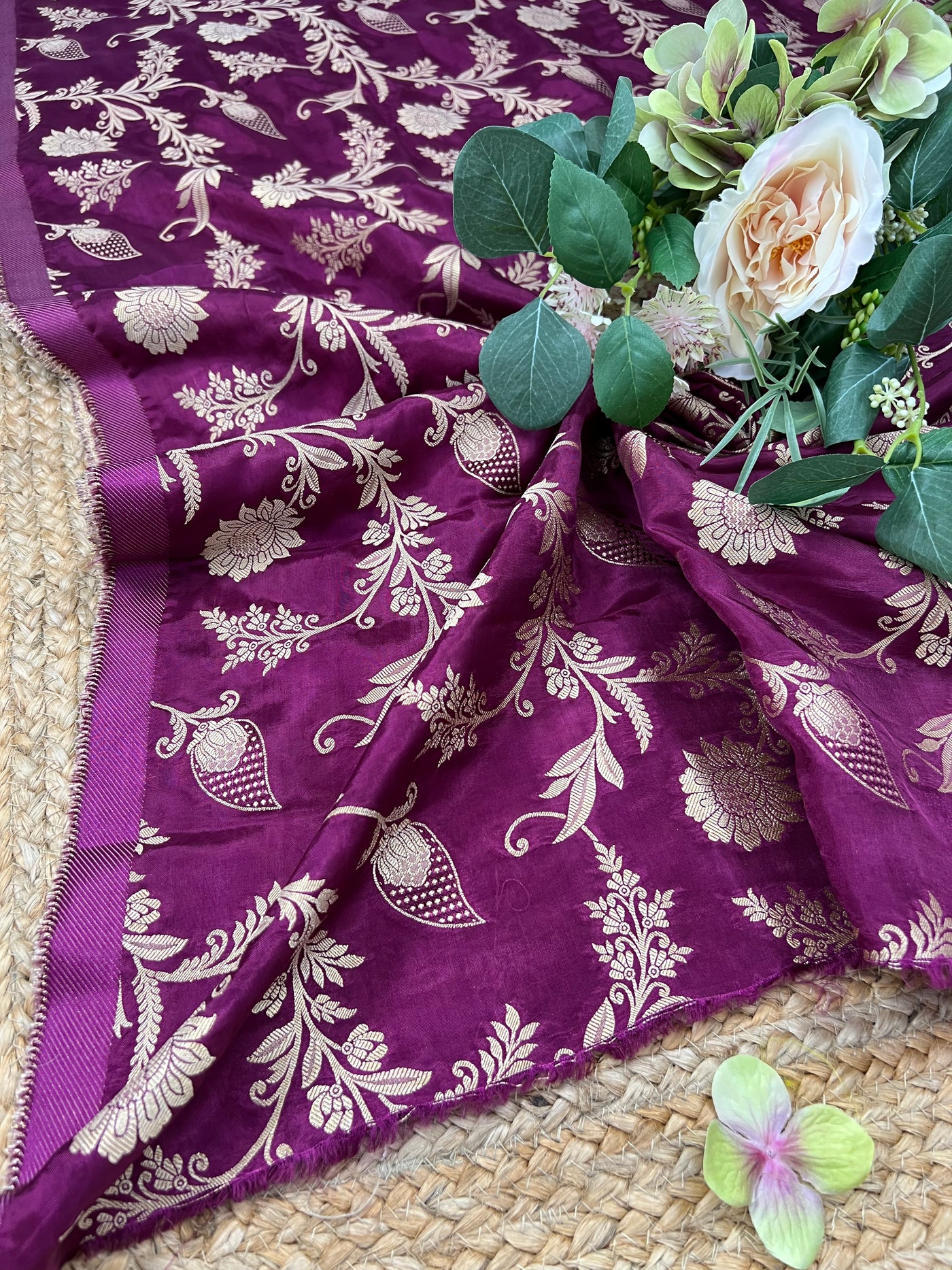 Crape Silk Floral Brocades