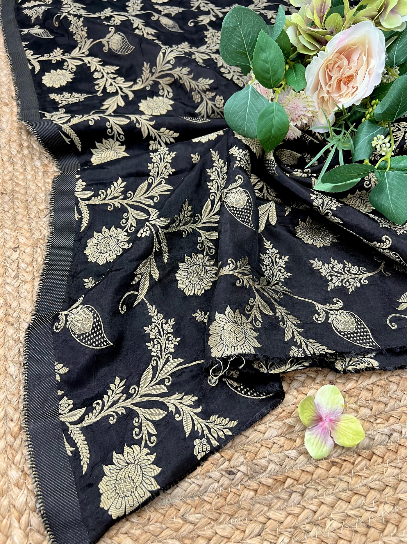 Crape Silk Floral Brocades