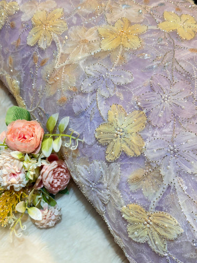 Fiza Applique Handwork Net Embroidery 54 Inch Width