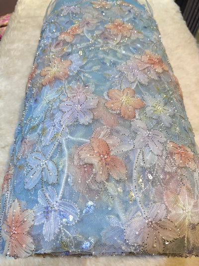 Fiza Applique Handwork Net Embroidery 54 Inch Width