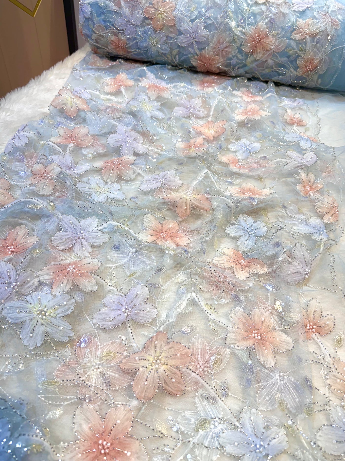 Fiza Applique Handwork Net Embroidery 54 Inch Width