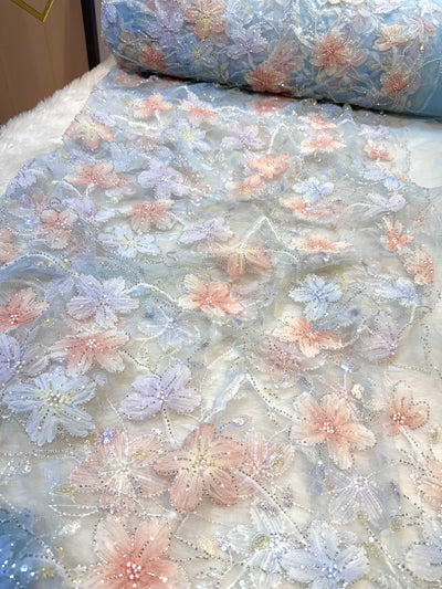 Fiza Applique Handwork Net Embroidery 54 Inch Width