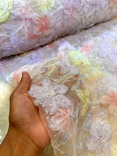 Fiza Applique Handwork Net Embroidery 54 Inch Width