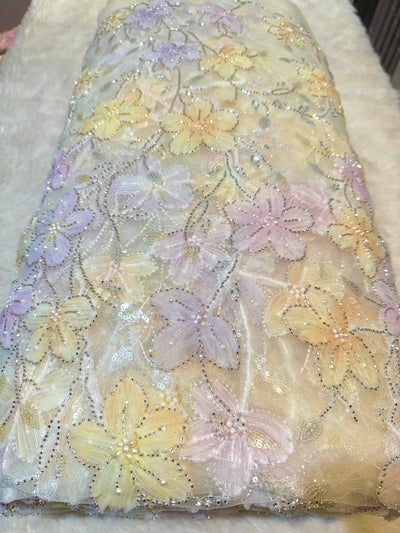 Fiza Applique Handwork Net Embroidery 54 Inch Width