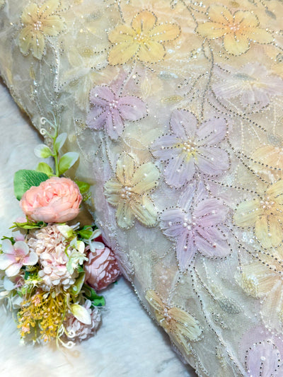 Fiza Applique Handwork Net Embroidery 54 Inch Width