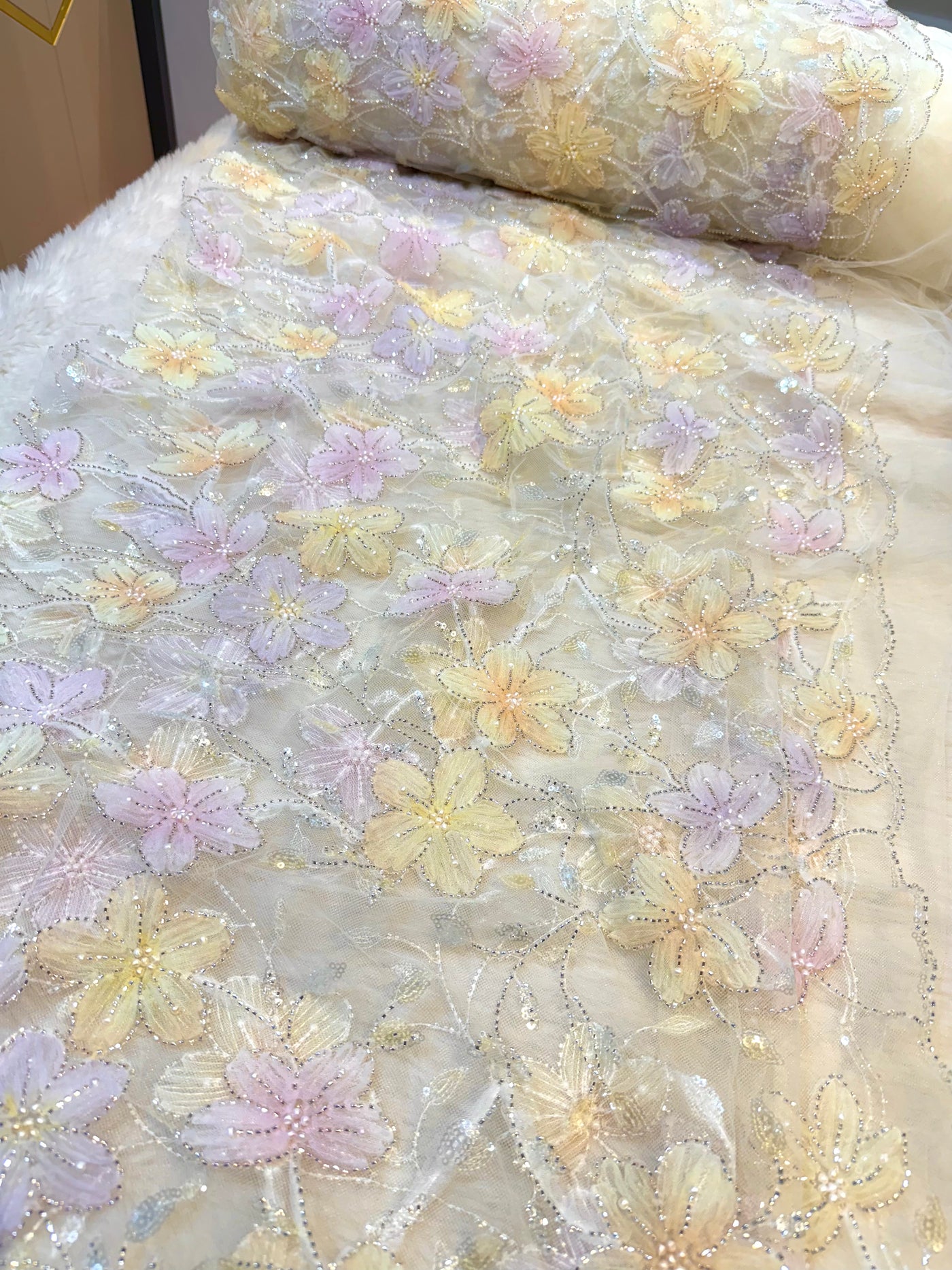 Fiza Applique Handwork Net Embroidery 54 Inch Width