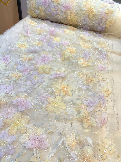 Fiza Applique Handwork Net Embroidery 54 Inch Width