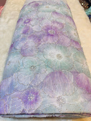 (Precut of 0.80 Meter) Fiza Applique Handwork Net Embroidery 54 inch width