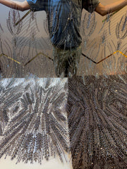 (Precut  of 0.60 Meter) Handwork Net Embroidery 54 inch width