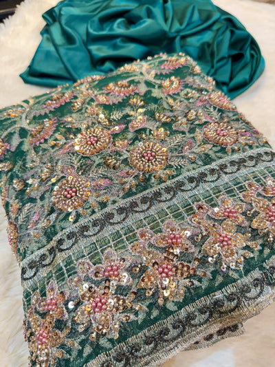 Mansoor Handwork Net Embroidery