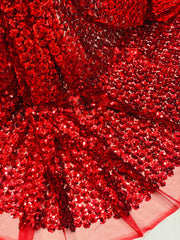 (Precut of 1.20 Meter) Net Metallic Sequins Sunflower Embroidery