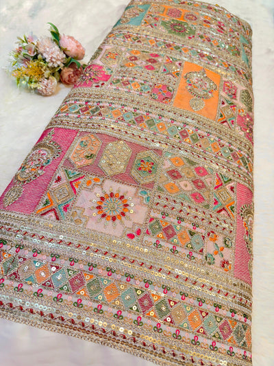 Zihu Georgette Thread and Sequins Embroidery 44 Inch Width