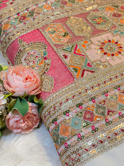 Zihu Georgette Thread and Sequins Embroidery 44 Inch Width