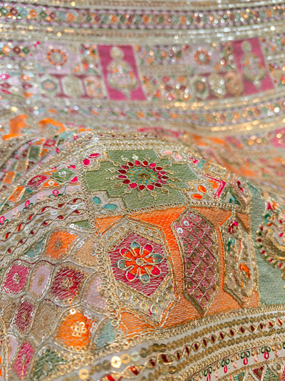 Zihu Georgette Thread and Sequins Embroidery 44 Inch Width