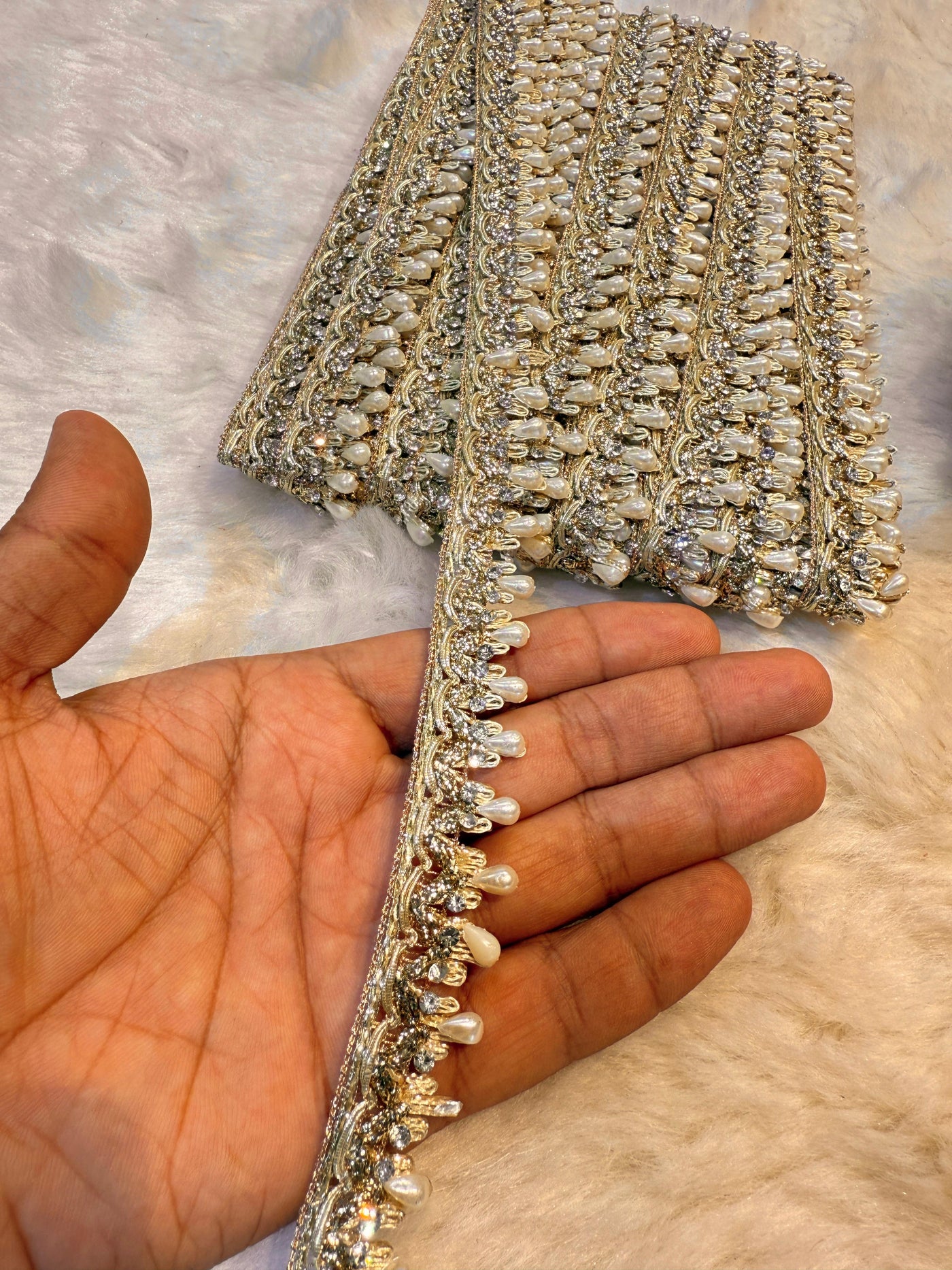 (Whole sale pack of 9 meter ) Lace Border with Handwork