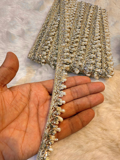 (Whole sale pack of 9 meter ) Lace Border with Handwork