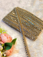 (Wholesale pack of 9 meter ) Lace Border with Mirror Handwork