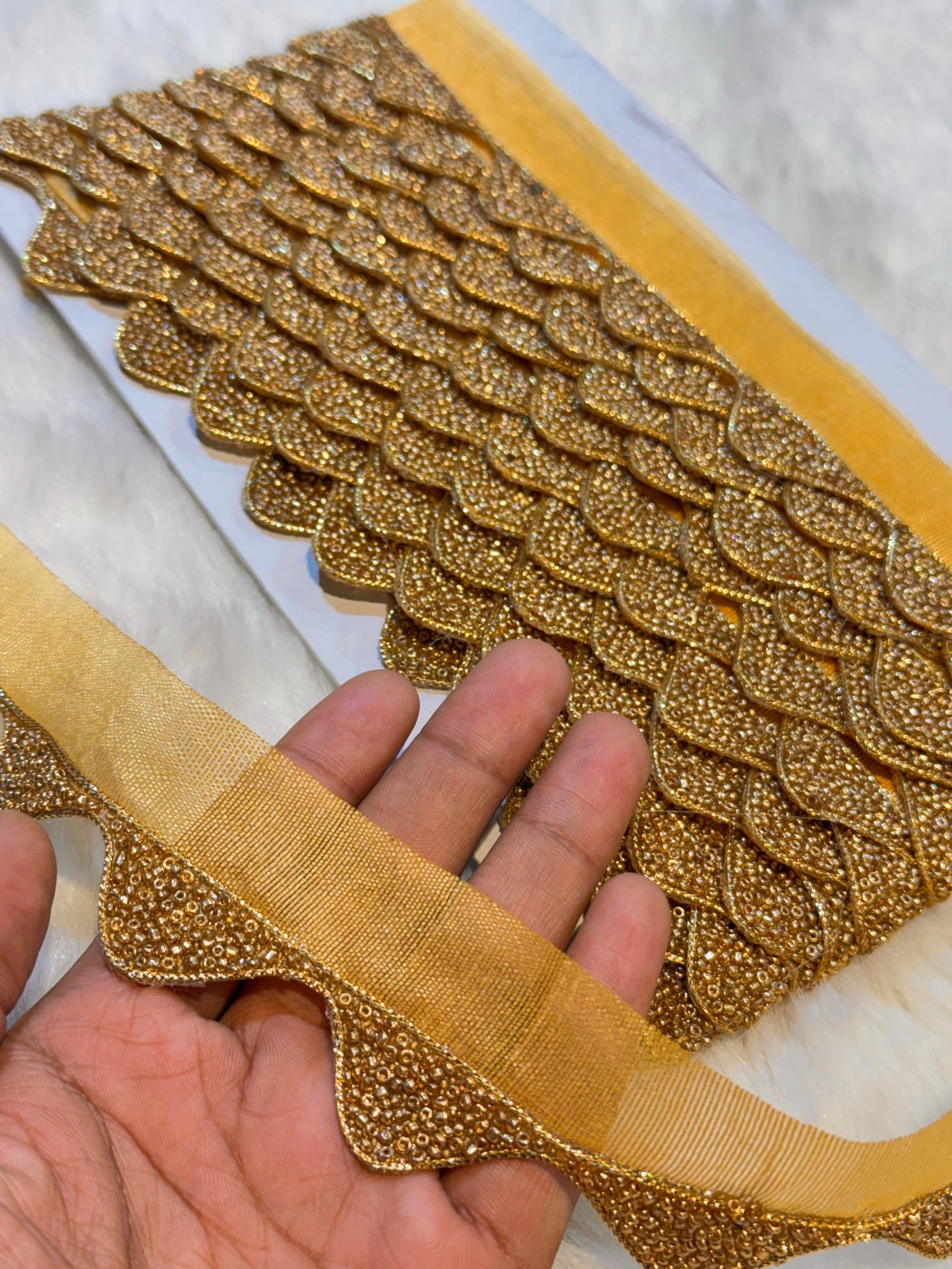 ( Wholesale pack of 9 meter ) Pasted Cutdana Border