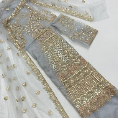 Exclusive Net Heavy Embroidery Cutdana Handwork Kali Lehnga sets
