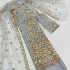 Exclusive Net Heavy Embroidery Cutdana Handwork Kali Lehnga sets