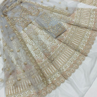 Exclusive Net Heavy Embroidery Cutdana Handwork Kali Lehnga sets