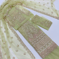 Exclusive Net Heavy Embroidery Cutdana Handwork Kali Lehnga sets