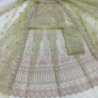 Exclusive Net Heavy Embroidery Cutdana Handwork Kali Lehnga sets