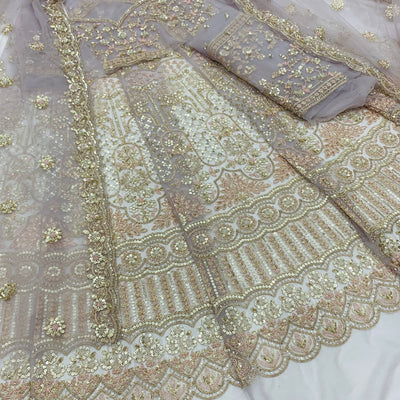 Exclusive Net Heavy Embroidery Cutdana Handwork Kali Lehnga sets