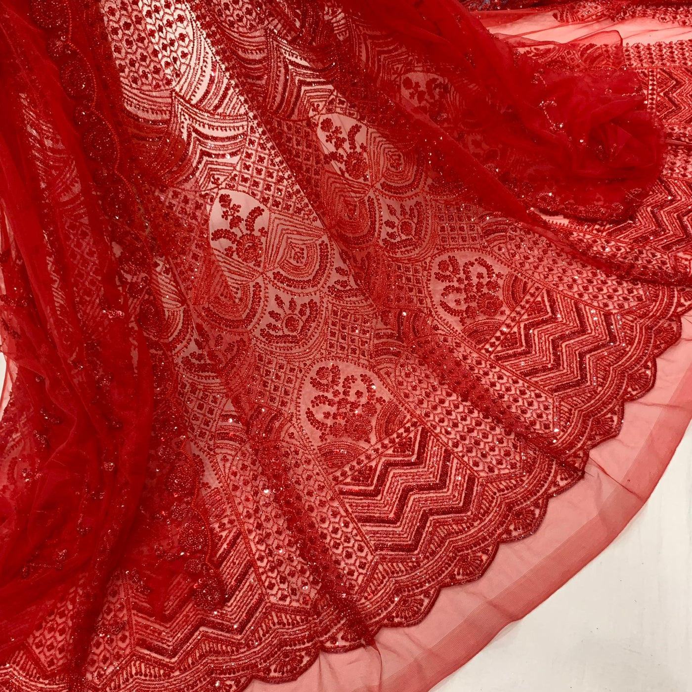 Exclusive Net heavy cutdana handwork kali lehnga se