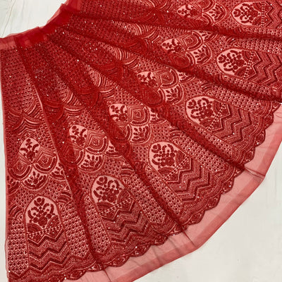 Exclusive Net heavy cutdana handwork kali lehnga se