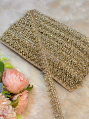 (Wholesale pack of 9 meter ) Lace Border With stone work