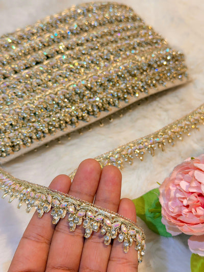 (Wholesale pack of 9 meter ) Lace Border With stone work