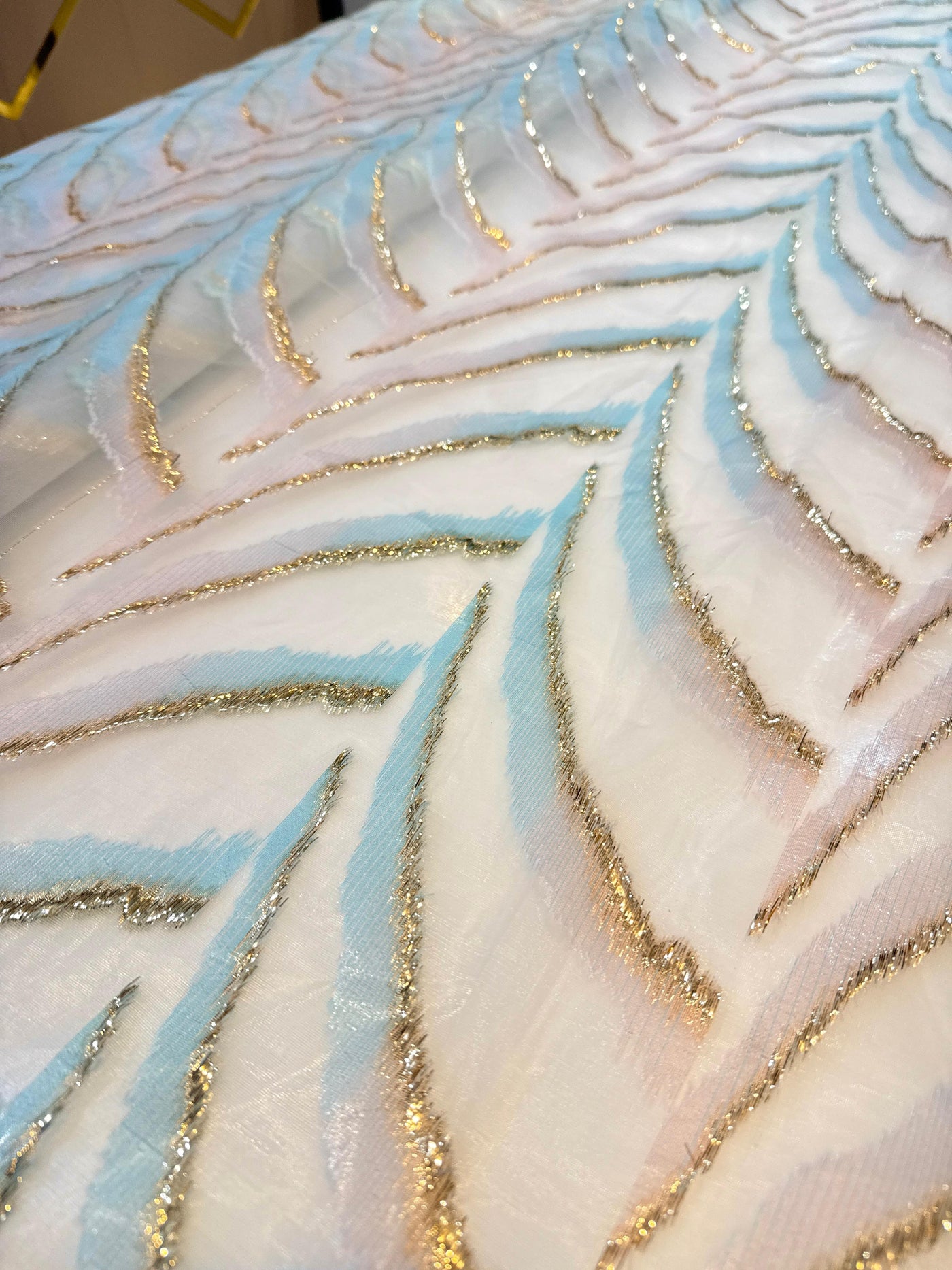 Fiora Big Width Korean Organza Jacquard Fabric 55 inch width