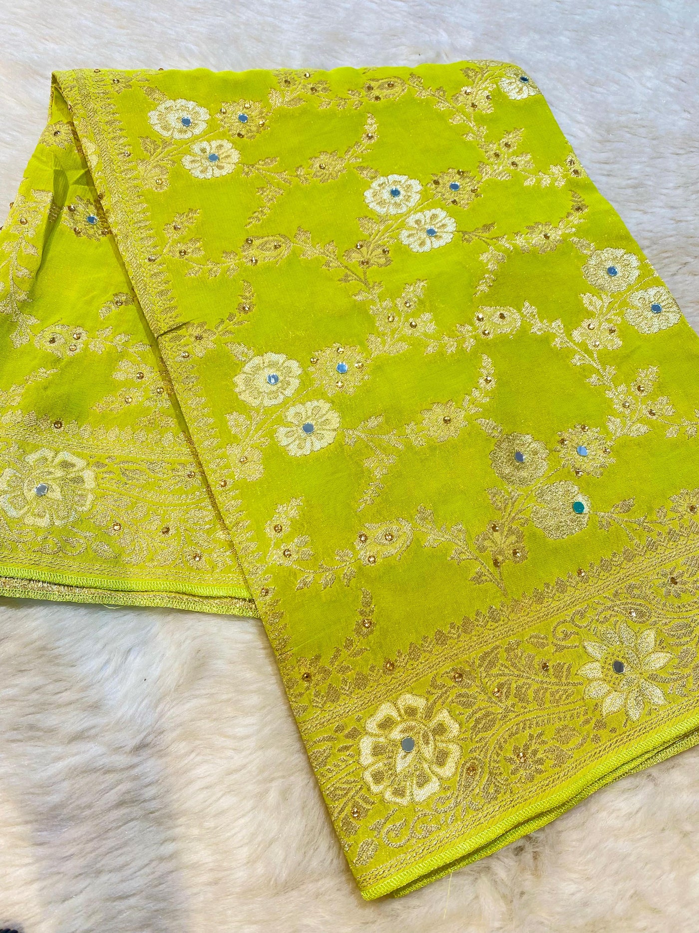 Sandook Pure Georgette Banarsi Dupatta with Handwork 2.50 meter length