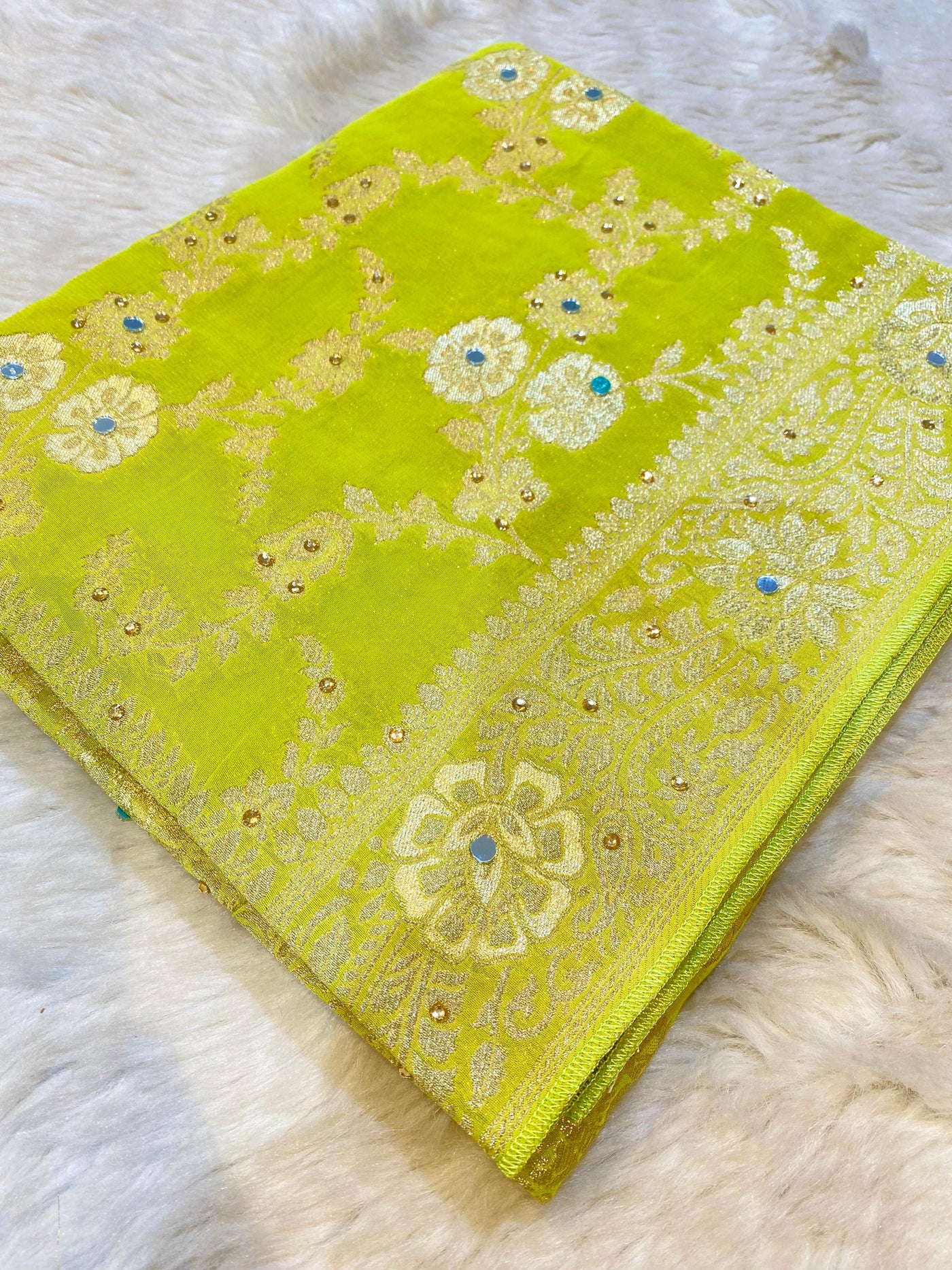 Sandook Pure Georgette Banarsi Dupatta with Handwork 2.50 meter length