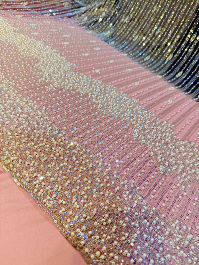 Hoor Handwork Net  Embroidery 54 inch width With Pearls and Cutdana Work