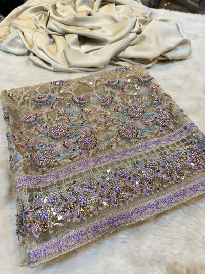 Mansoor Handwork Net Embroidery