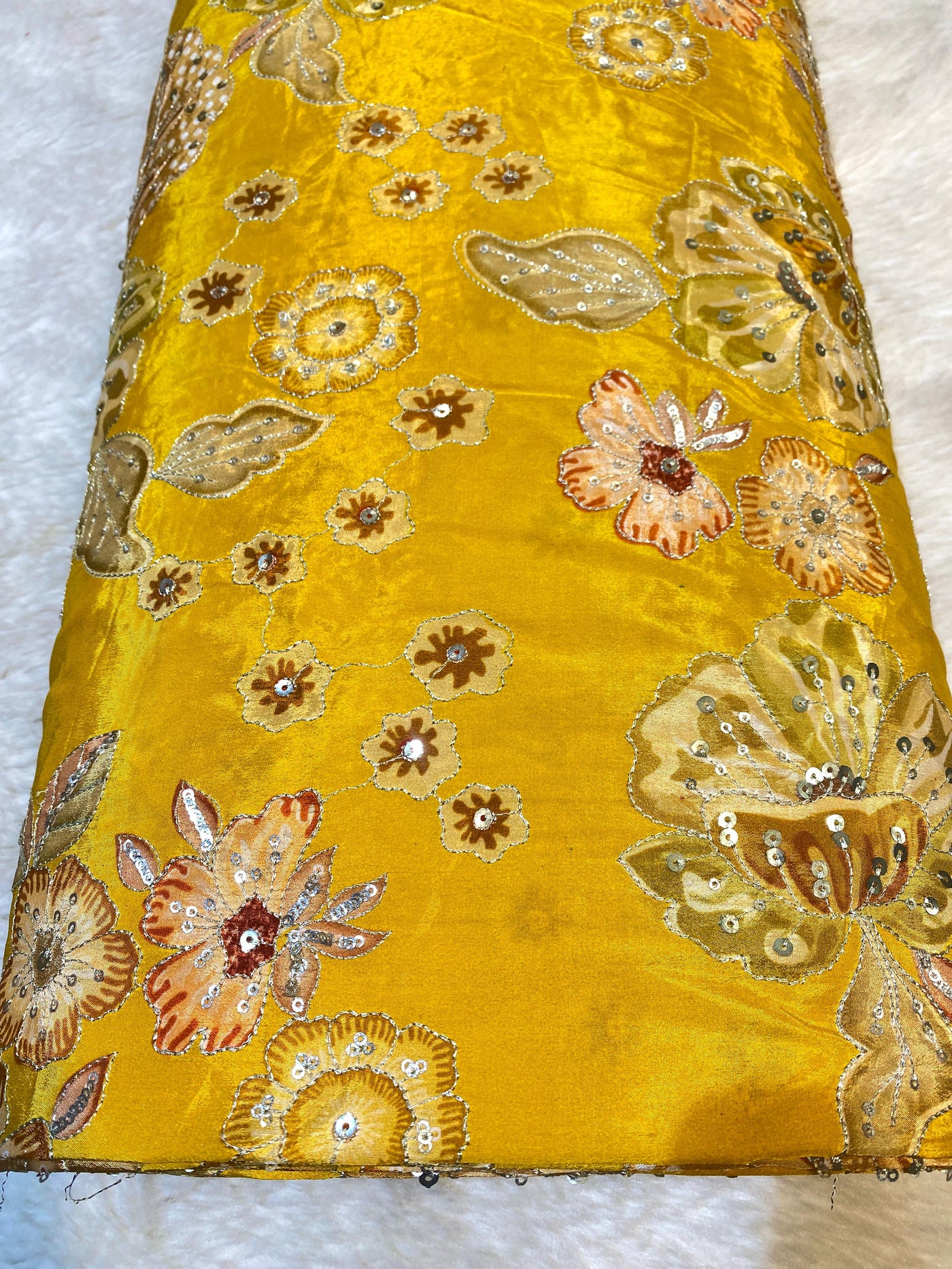 Naima Pure Crape Floral Print with Embroidery 44 Inch width