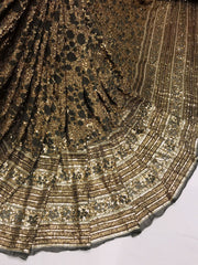 Grey Georgette Sequins Embroidery With Heavy Daaman