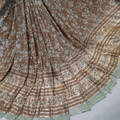 Mint Green Georgette Sequins Embroidery With Heavy Daaman